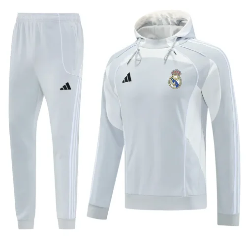 2025-26 RMA White Hoodie Tracksuit