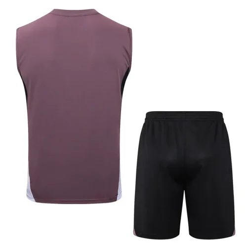 2025-26 Man Utd Grey purple Tank top and shorts suit #D25123