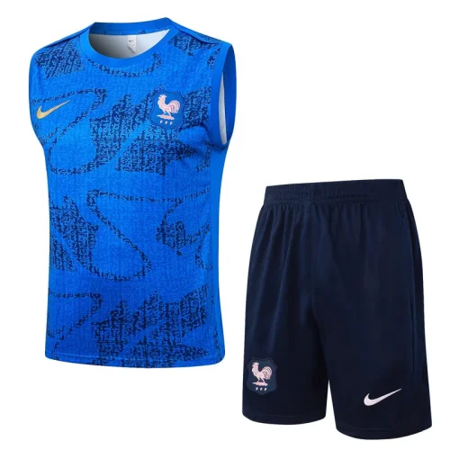 2025-26 France Fancy blue Tank top and shorts suit #D25136