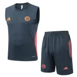 2025-26 Bayern Dark gray Tank top and shorts suit #D25142