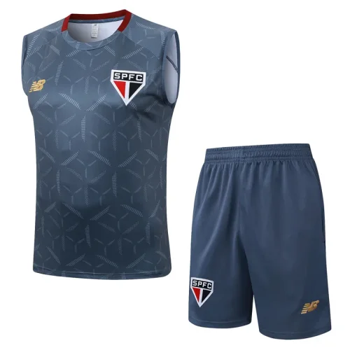2025-26 Sao Paulo Grey Tank top and shorts suit #D25130