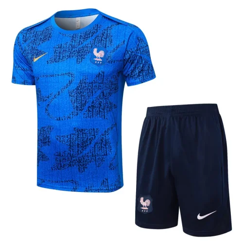 2025-26 France Fancy blue Training Short Suit #D25137