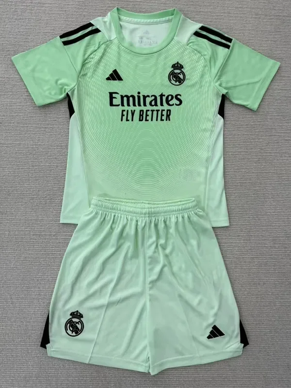25-26 RMA Green GoalKeeper Kids Soccer Jersey