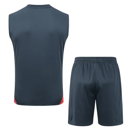 2025-26 Bayern Dark gray Tank top and shorts suit #D25142