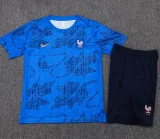 2025-26 France Fancy blue Training Short Suit #D25137