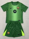 25-26 BAR Green Goalkeeper Kids Soccer Jersey