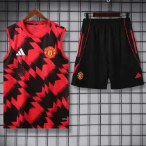 25-26 Man Utd Red black Tank top and shorts suit