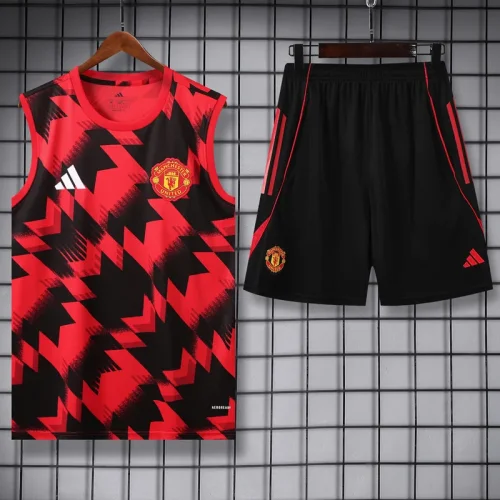 25-26 Man Utd Red black Tank top and shorts suit