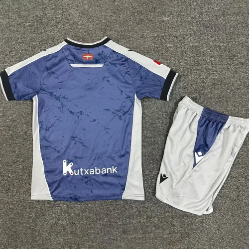 25-26 Real Sociedad Away Kids Soccer Jersey