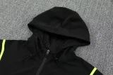 25-26 Marseille Black Hoodie Jacket Tracksuit