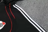 25-26 River Plate Black Hoodie Jacket Tracksuit