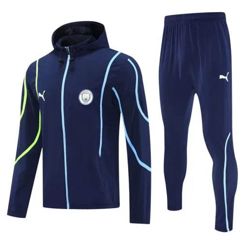 25-26 Man City Royal blue Hoodie Jacket Tracksuit