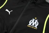 25-26 Marseille Black Hoodie Jacket Tracksuit