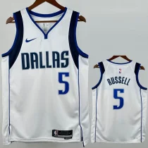 22-23 Dallas Mavericks RUSSELL #5 White Top Quality Hot Pressing NBA Jersey(V领) 22-23 Dallas Mavericks RUSSELL #5 White Top Quality Hot Pressing NBA Jersey(V领)