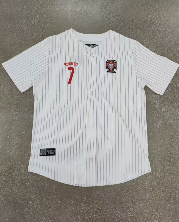 25-26 Portugal White Casual Baseball Jacket