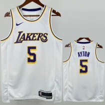 22-23 Lakers AYTON #5 White Top Quality Hot Pressing NBA Jersey(圆领)