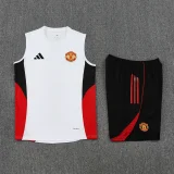 25-26 Man Utd White Tank top and shorts suit