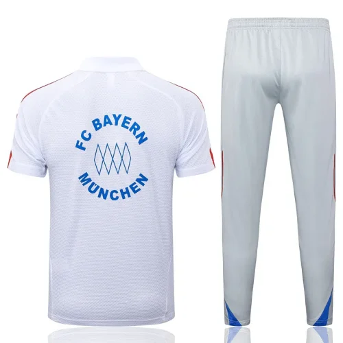 25-26 Bayern White Polo Tracksuit #C2555