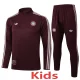 25-26 Bayern Deep Red Kids Half Pull Tracksuit #E2515(童装)(半拉链)