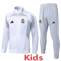 25-26 RMA White grey Kids Jacket Tracksuit #E25100(童装)