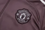 25-26 Man Utd Grey purple Kids Half Pull Tracksuit #E2589(童装)(半拉链)