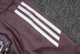25-26 Man Utd Grey purple Kids Half Pull Tracksuit #E2589(童装)(半拉链)