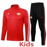 25-26 Man Utd Red Kids Half Pull Tracksuit #E2596(童装)(半拉链)