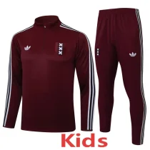 25-26 Ajax Jujube red Kids Half Pull Tracksuit #E2598(童装)(半拉链)
