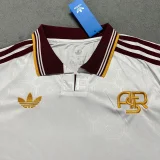 25-26 Roma White Fans Soccer Jersey (枣红边)