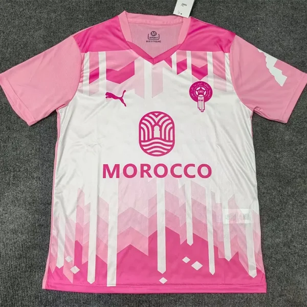25-26 Morocco Pink White Special Edition Training shirts (英文)