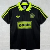 2025 Ad Oasis Joint Edition Black Polo Short Sleeve (荧光绿广告)
