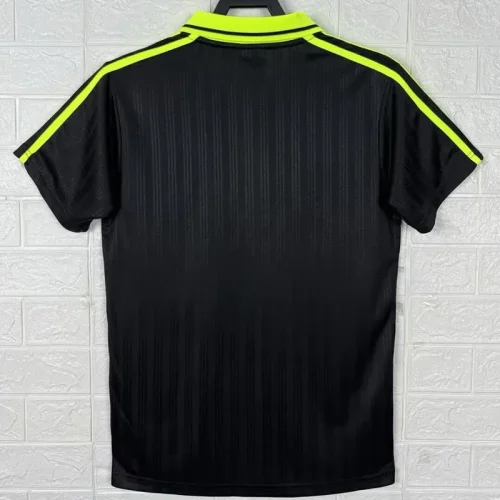 2025 Ad Oasis Joint Edition Black Polo Short Sleeve (荧光绿广告)