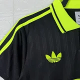 2025 Ad Oasis Joint Edition Black Polo Short Sleeve (荧光绿广告)