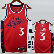 24-25 Clippers PAUL #3 Red Top Quality Hot Pressing NBA Jersey (Trapeze Edition) 飞人版 24-25 Clippers PAUL #3 Red Top Quality Hot Pressing NBA Jersey (Trapeze Edition) 飞人版