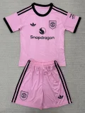 25-26 Man Utd Pink GoalKeeper Kids Soccer Jersey