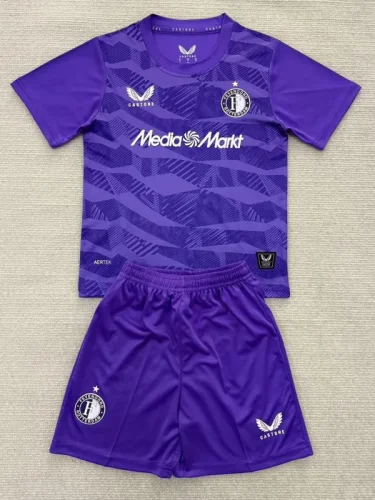 25-26 Feyenoord Purple Goalkeeper Kids Soccer Jersey