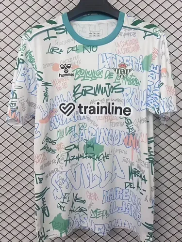 25-26 Real Betis White Graffiti Training Shirts