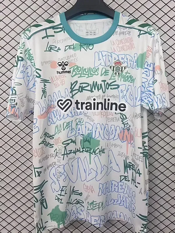25-26 Real Betis White Graffiti Training Shirts