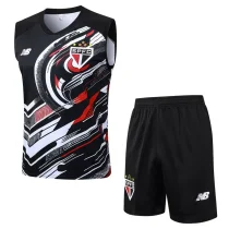 25-26 Sao Paulo Black Tank top and shorts suit #D25159 25-26 Sao Paulo Black Tank top and shorts suit #D25159