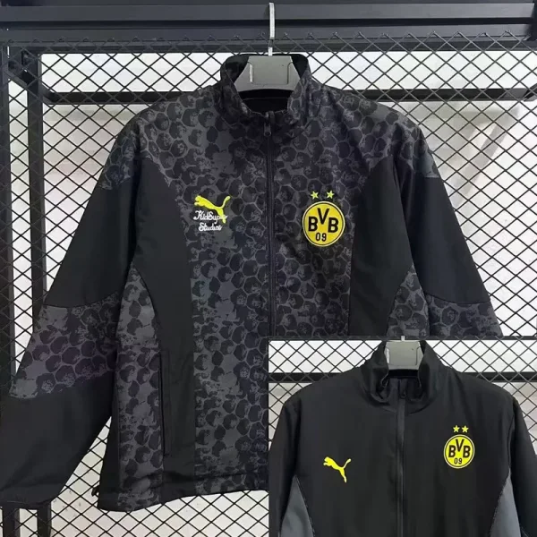 25-26 Dortmund Grey & Black Double Sided Windbreaker (双面风衣)
