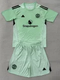 25-26 Man Utd Light Green GoalKeeper Kids Soccer Jersey