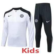 25-26 CHE White Kids Half Pull Tracksuit #E25134(童装)(半拉链)