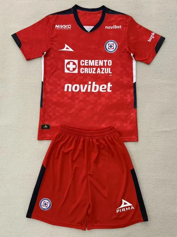 25-26 Cruz Azul Red GoalKeeper Kids Soccer Jersey