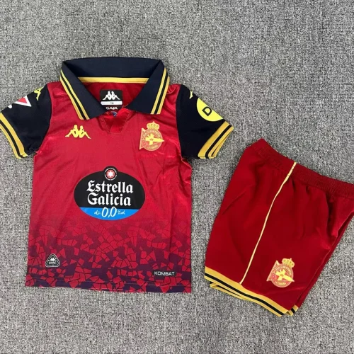 25-26 La Coruna Away Kids Soccer Jersey