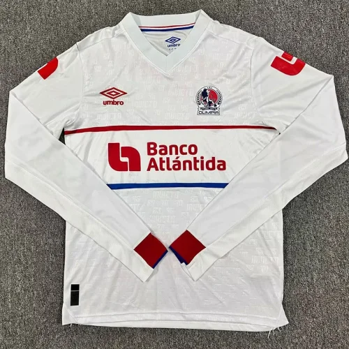 25-26 CD Olimpia Home Long Sleeve Soccer Jersey (长袖) 洪都拉奥林