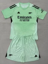 25-26 ARS Light green GoalKeeper Kids Soccer Jersey