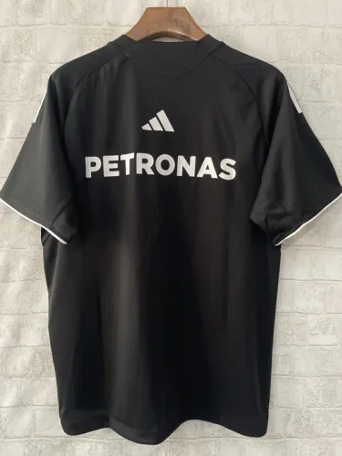 2025 F1 Mercedes Black T-Shirts Racing Suit(圆领)
