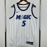 25-26 Magic BANCHERO #5 White Top Quality Hot Pressing NBA Jersey(条纹)