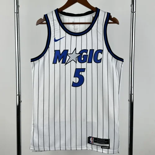 25-26 Magic BANCHERO #5 White Top Quality Hot Pressing NBA Jersey(条纹)