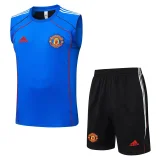 25-26 Man Utd Fancy blue Tank top and shorts suit #D25170